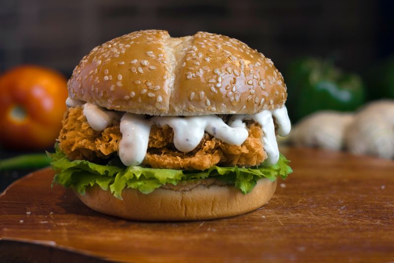 Honey BBQ Crispy Sandwich - wings over BBQ