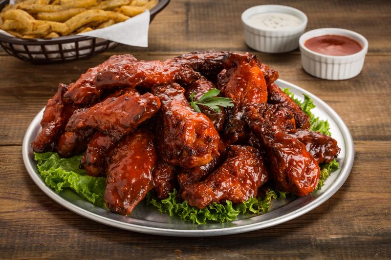 BBQ Smoked Wings - wings over BBQ style